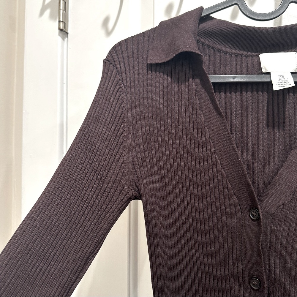 H&M Rib-knit Button-front Dress - Picture 3 of 5